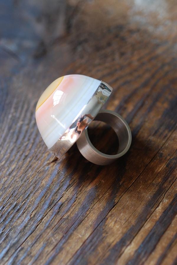 Sunny Side Up Ring Collector's Eye Agate