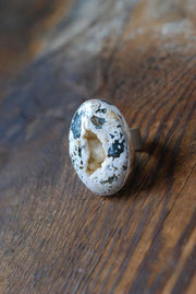 Spring Bounty Ring Drusy Crystal Pocket Ocean Jasper