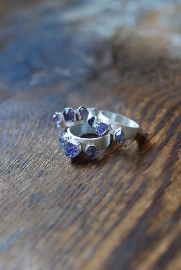 Vittoria Stacking Rings Lavender Spinel