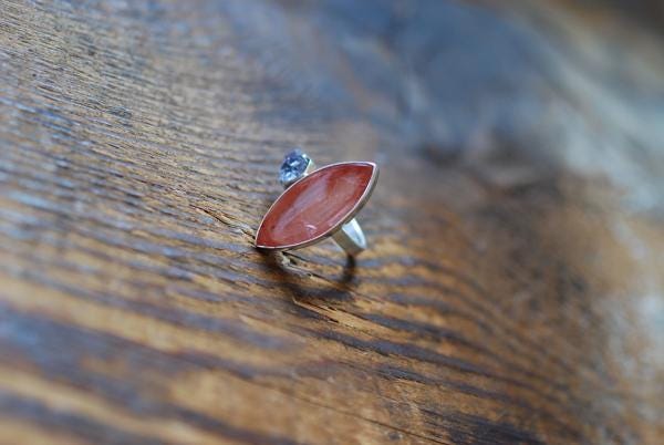 Clementine Stacking Ring Lavender Spinel And Hematoid Quartz