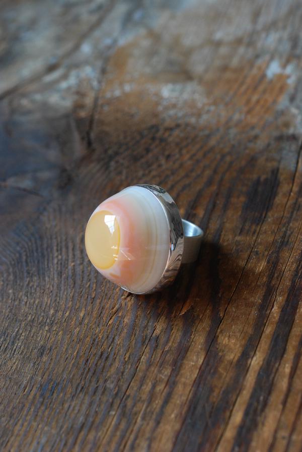 Sunny Side Up Ring Collector's Eye Agate