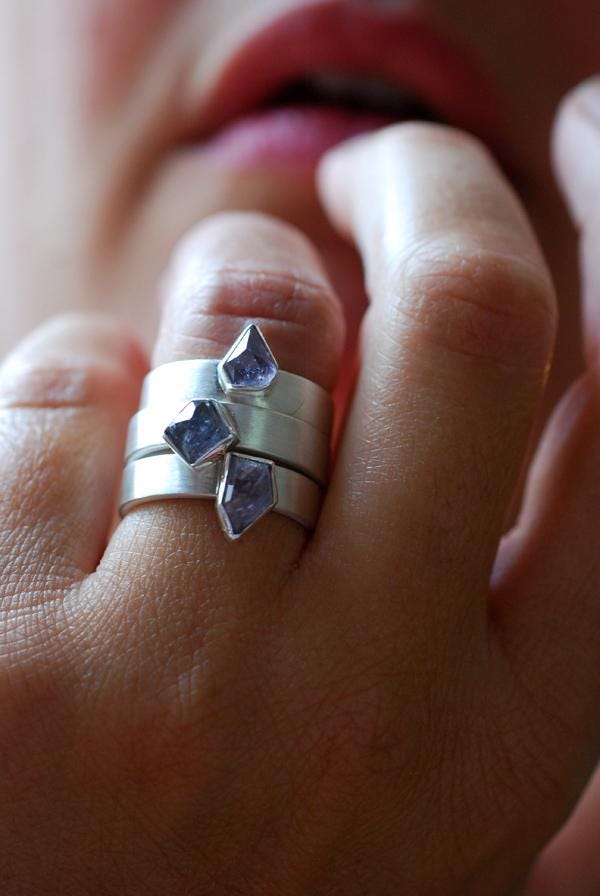 Vittoria Stacking Rings Lavender Spinel