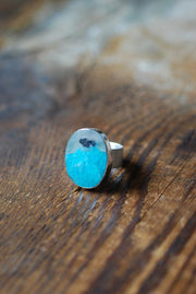 Rain Dance Mineral Ring Amazonite Quartz And Hematite