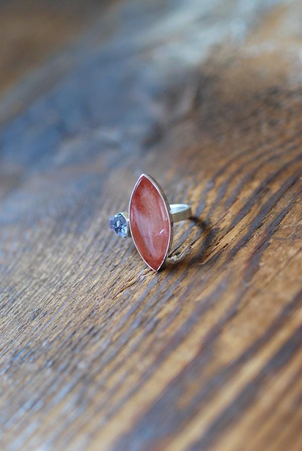 Clementine Stacking Ring Lavender Spinel And Hematoid Quartz