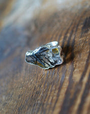 Magic Cloud Mineral Ring Black Rutile Tourmalinated Quartz