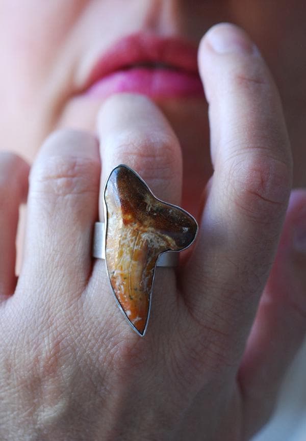 Maritime Ring Fire Orange Shark Tooth
