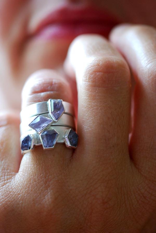 Vittoria Stacking Rings Lavender Spinel