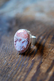 Purple Peach Fire Opal Statement Ring Raw Rainbow Opal