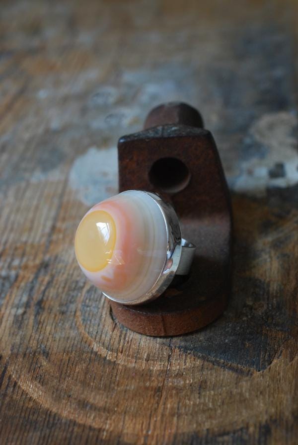 Sunny Side Up Ring Collector's Eye Agate