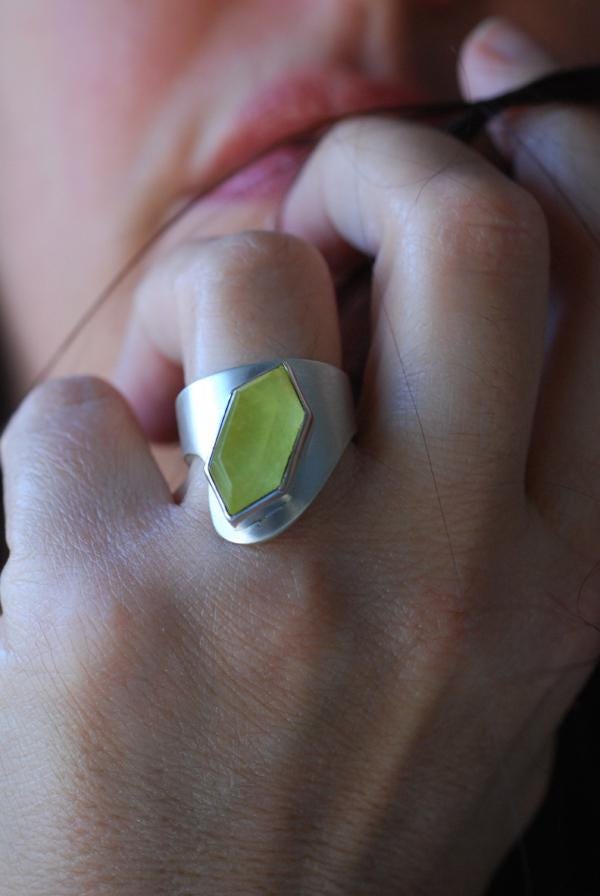 Yellow Ring Rare Australian Prehnite