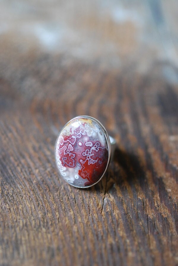 Red Velvet Ring Collector's Red Lace Agate