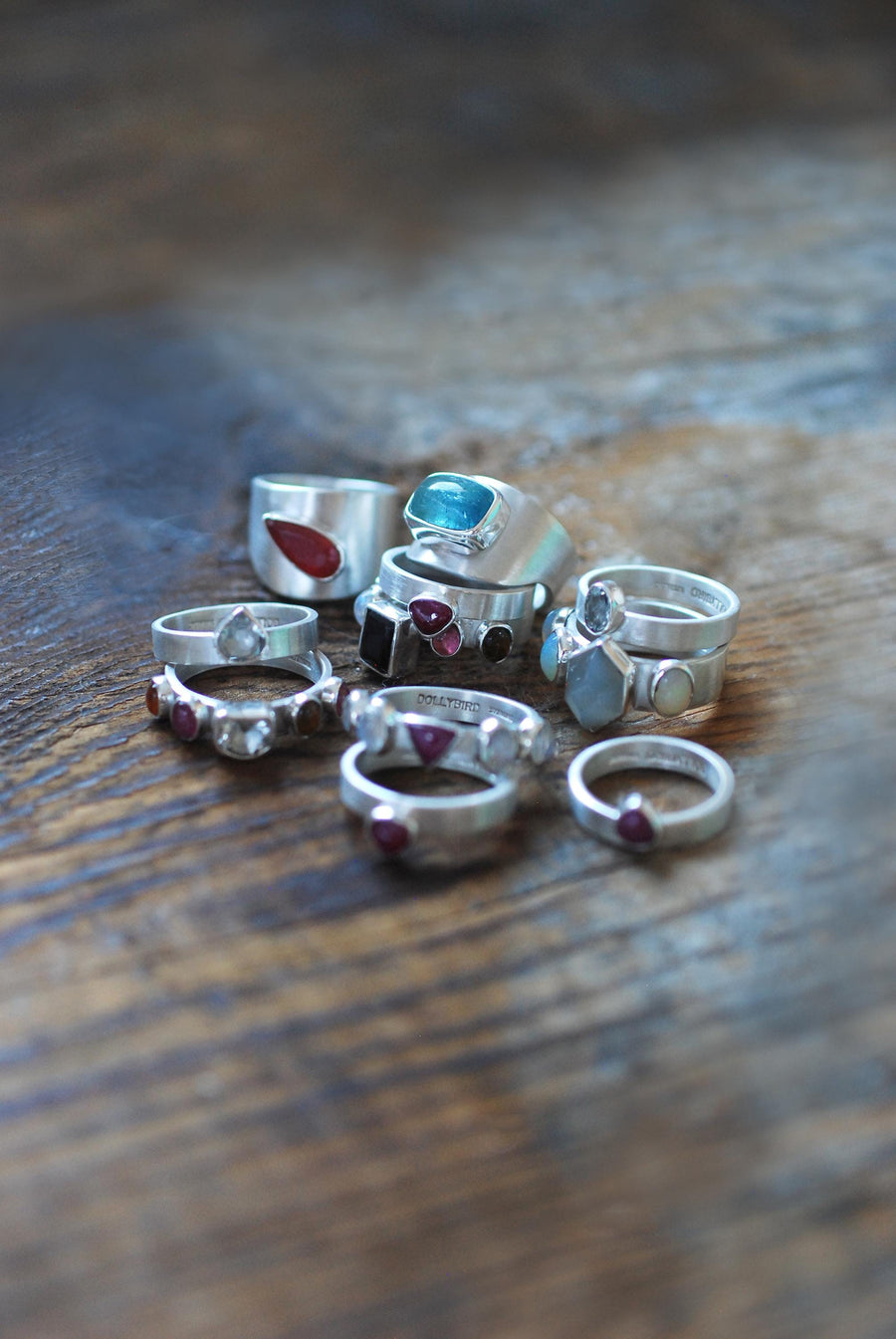 Vittoria Stacking Rings Ruby And Moonstone