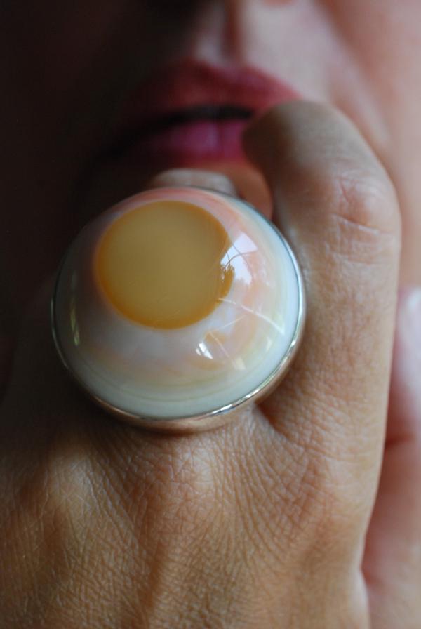 Sunny Side Up Ring Collector's Eye Agate
