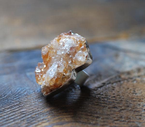 Water Opal Ring Rare UV Hyalite