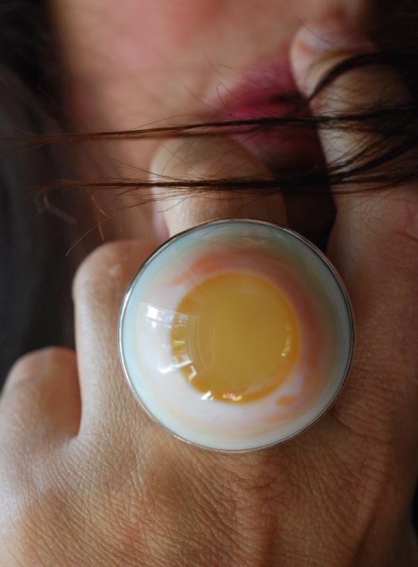 Sunny Side Up Ring Collector's Eye Agate