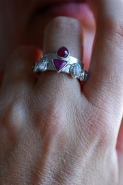Vittoria Stacking Rings Ruby And Moonstone