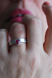 Vittoria Stacking Rings Ruby And Moonstone
