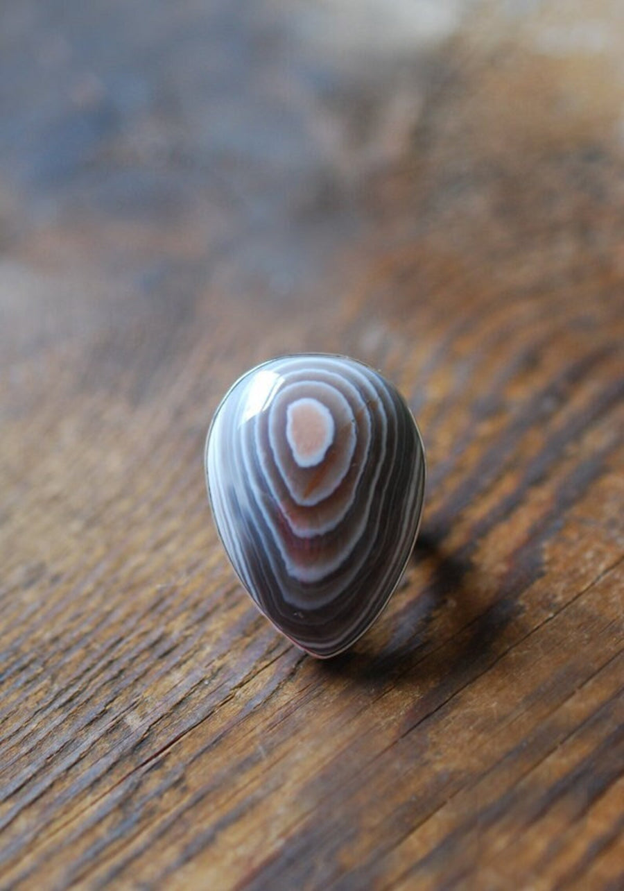 Ancient Lines Ring Collectors Pink Banded Agate