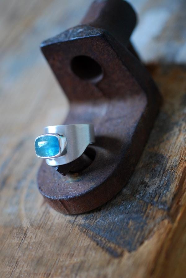 Blue Tourmaline Sculpted Ring