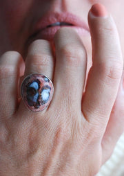 Dollybird Raw Rainbow Fire Opal Ring