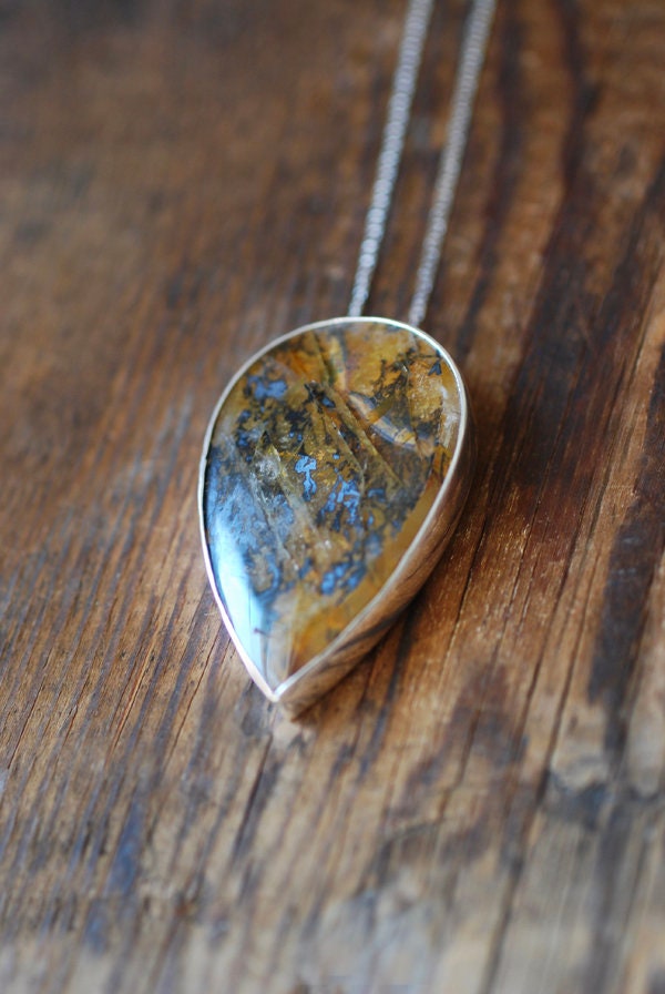 Wild Fern Shimmer Necklace Collector's Golden Dendritic Quartz