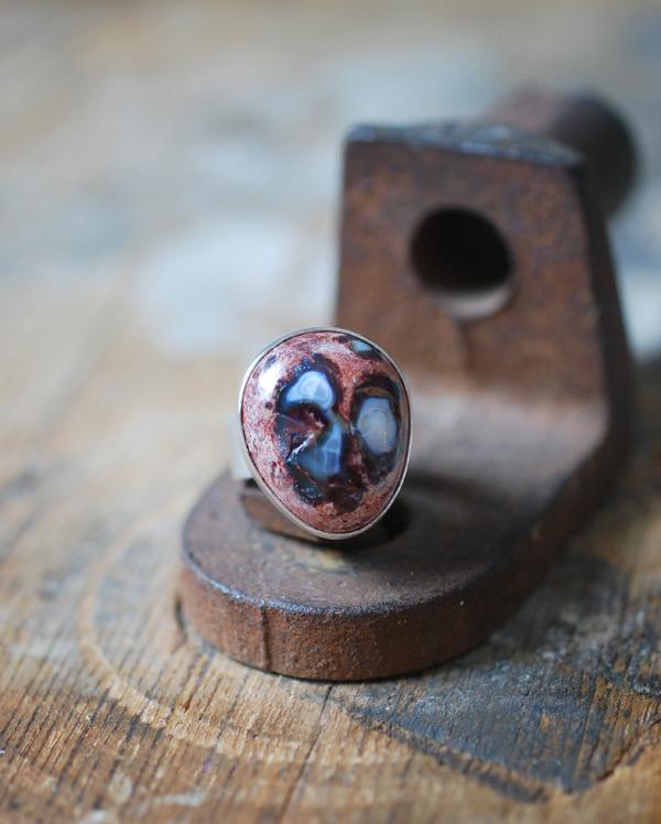 Dollybird Raw Rainbow Fire Opal Ring