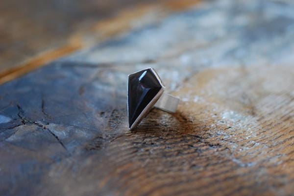 Dollybird Dark Sparkle Fire Obsidian Ring