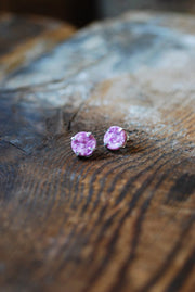 Pink Cobalto Calcite Mineral Stud Earrings All Natural Crystal Drusy