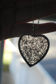 Giving Heart Necklace Black Star Tourmalinated Crystal Quartz