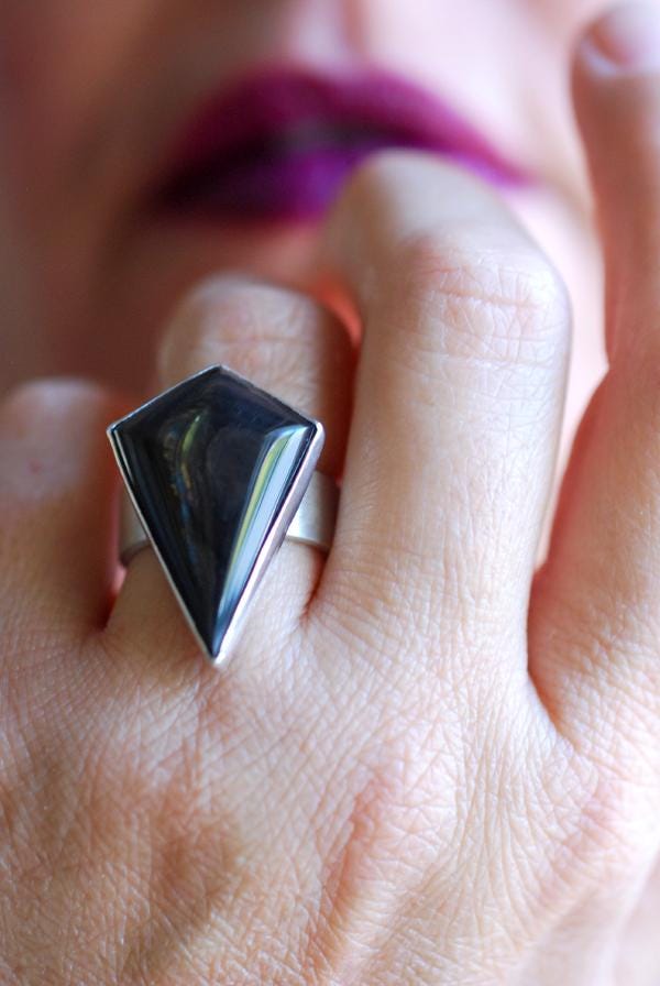 Dollybird Dark Sparkle Fire Obsidian Ring