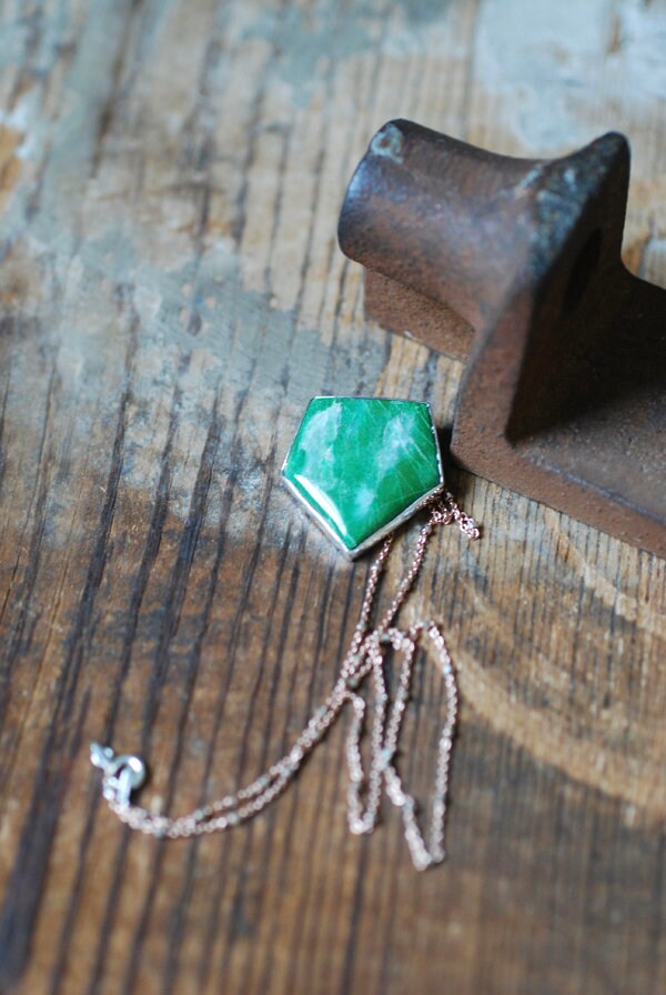 Italian Jade Necklace Rare Monviso Italy