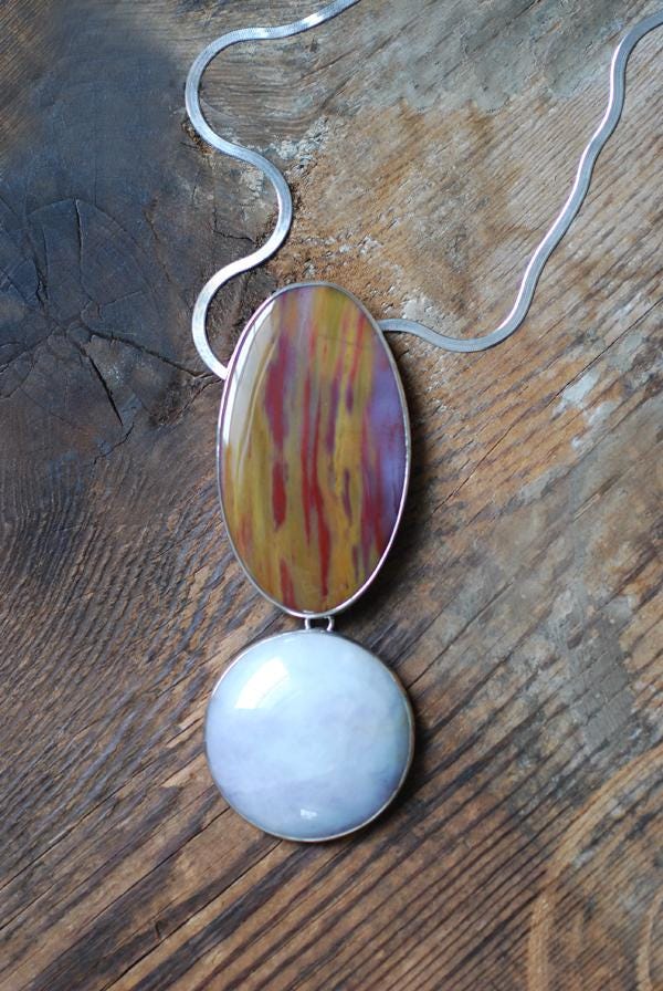 Lavender Jade Pendulum Necklace