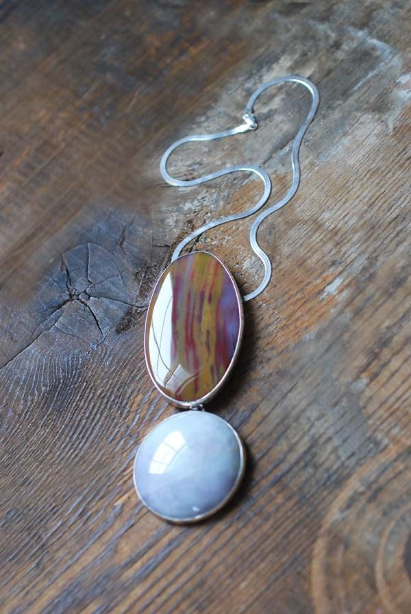 Lavender Jade Pendulum Necklace