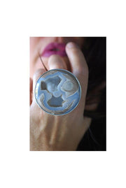 Snowball Ring Rare Pastel Blue Drusy Chalcedony