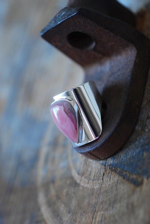 Dollybird Pink Cloud Ring Rare Rhodochrosite