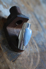 Rare Pale Blue Chalcedony Cuff Ring