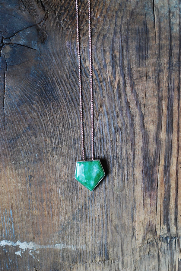 Italian Jade Necklace Rare Monviso Italy