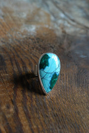 Flowers Ring Chatoyant Malachite Flowers In Chrysocolla