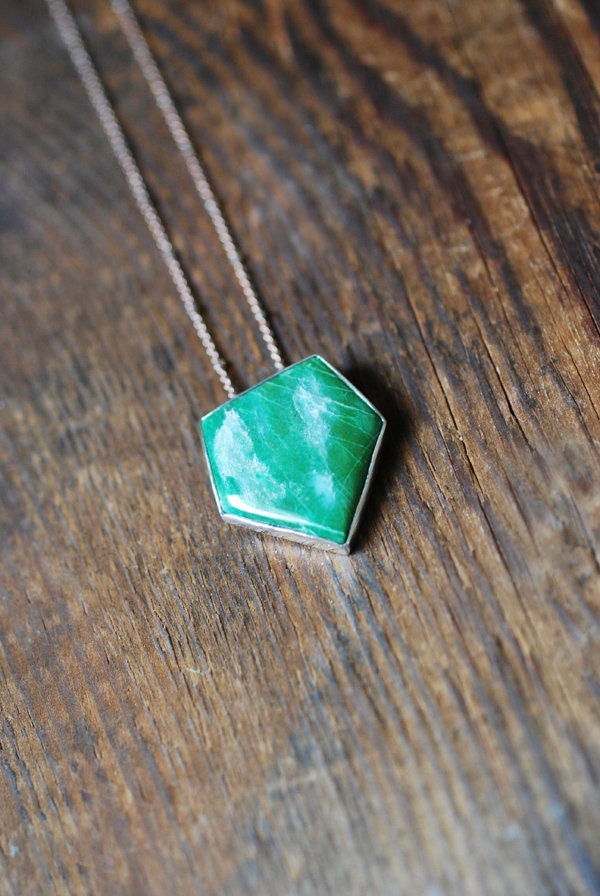 Italian Jade Necklace Rare Monviso Italy