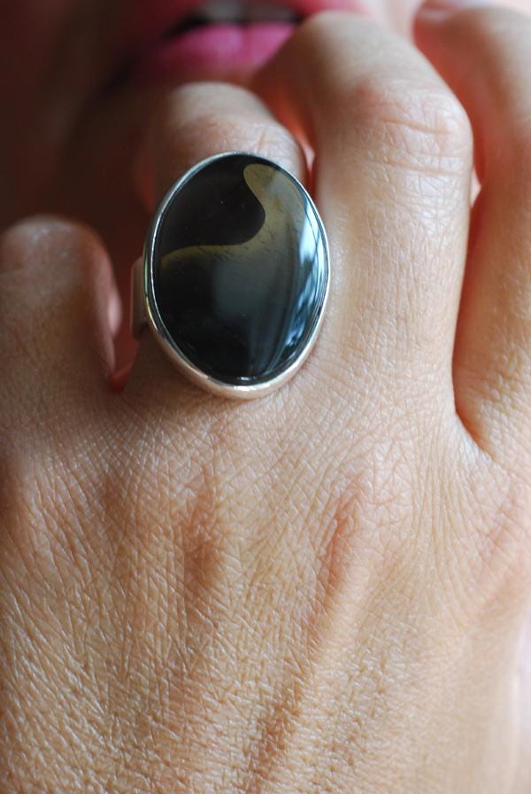 Golden Ribbon Ring Collector's Obsidian