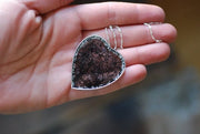 Giving Heart Necklace Black Star Tourmalinated Crystal Quartz