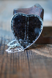 Giving Heart Necklace Black Star Tourmalinated Crystal Quartz