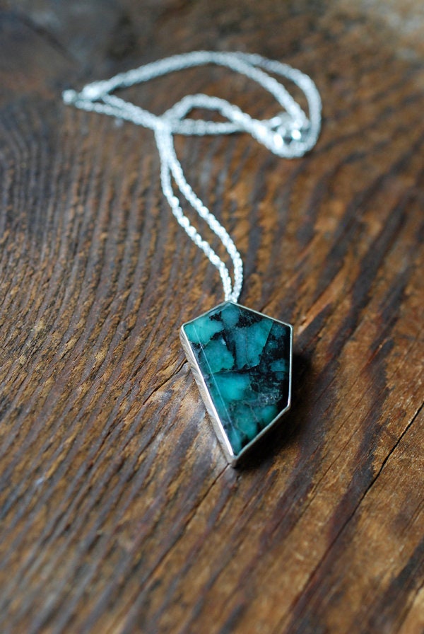 Raw Emerald Trapiche Pendant