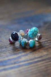 American Turquoise And Pink Tourmaline Cloister Ring