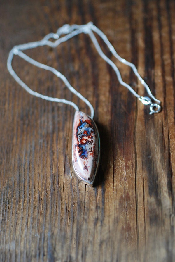 Raw Blue Fire Opal Necklace