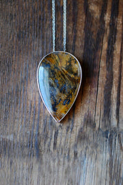 Wild Fern Shimmer Necklace Collector's Golden Dendritic Quartz