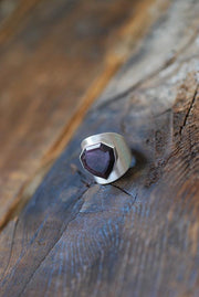 Raw Ruby Sapphire Signet Ring