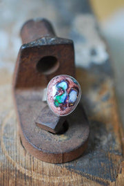 Dollybird Raw Rainbow Fire Opal Ring
