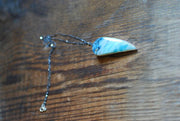 Blue Opal Wood Drop Pendant