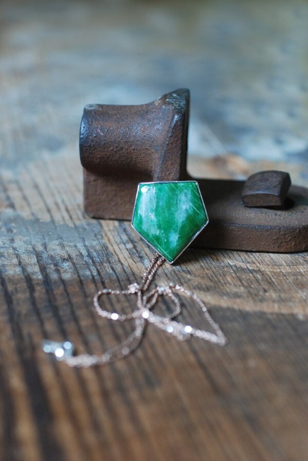 Italian Jade Necklace Rare Monviso Italy